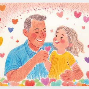 Postal Pai e Menina - Image 1