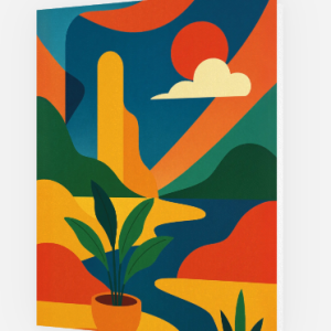 Postal dobrável "Vaso contemporâneo" - Image 1