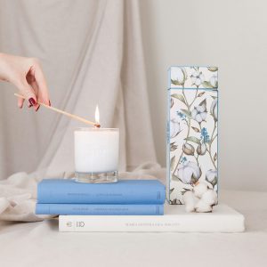 Vela Aromática Flor de Algodão 210g 1 2201 CB Cotton Flower candle 1