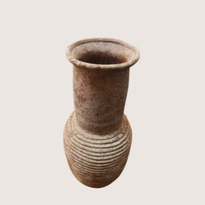 Jarra com Relevo MITU Castanho "Moka" com Textura riscas verde terra 1 2