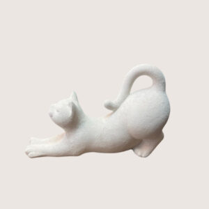 Gato Deitado Nude com Textura riscas verde terra 1 3