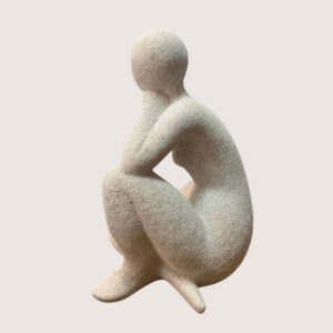 Estatueta Woman Taupe com Textura riscas verde terra 7 1